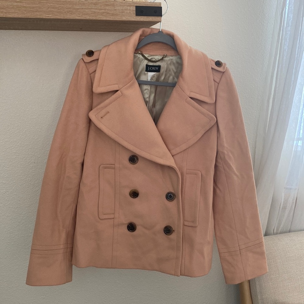 J. Crew blush wool pea coat in women’s size 8